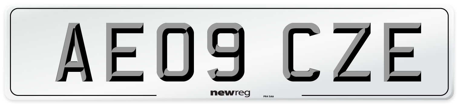 AE09 CZE Number Plate from New Reg